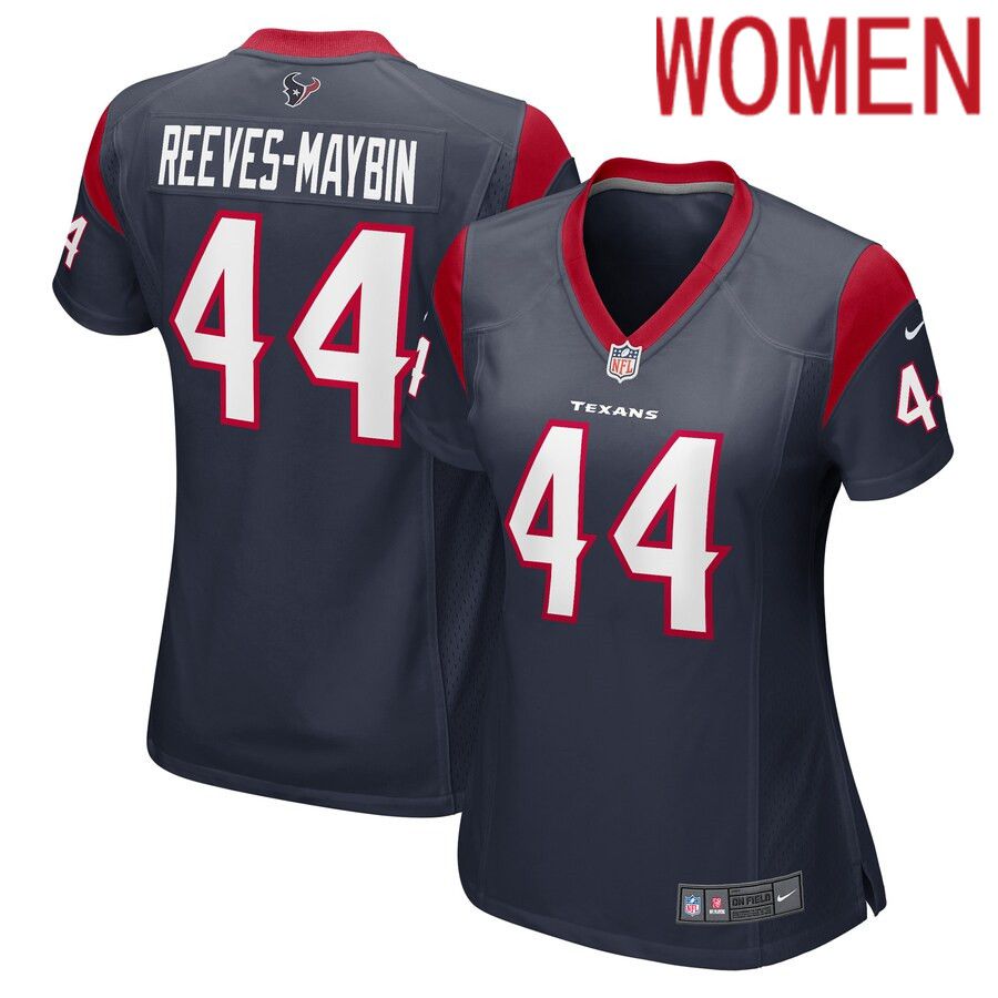 Women Houston Texans 44 Jalen Reeves-Maybin Nike Navy Game Player NFL Jersey